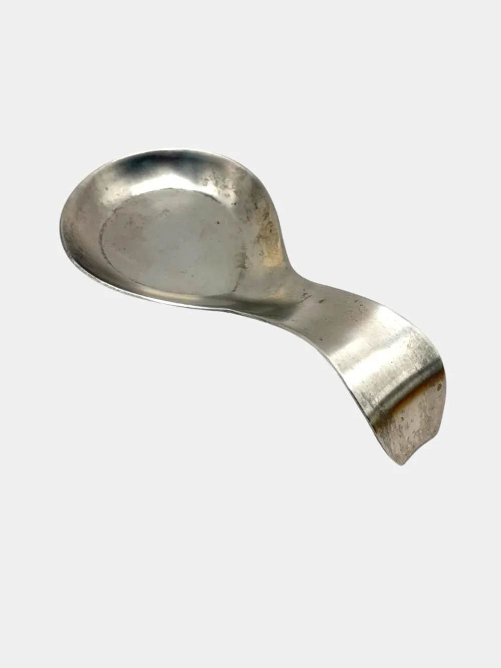 Vintage Silverplate Spoon Rest Ladle Holder Curved Handle 7.75